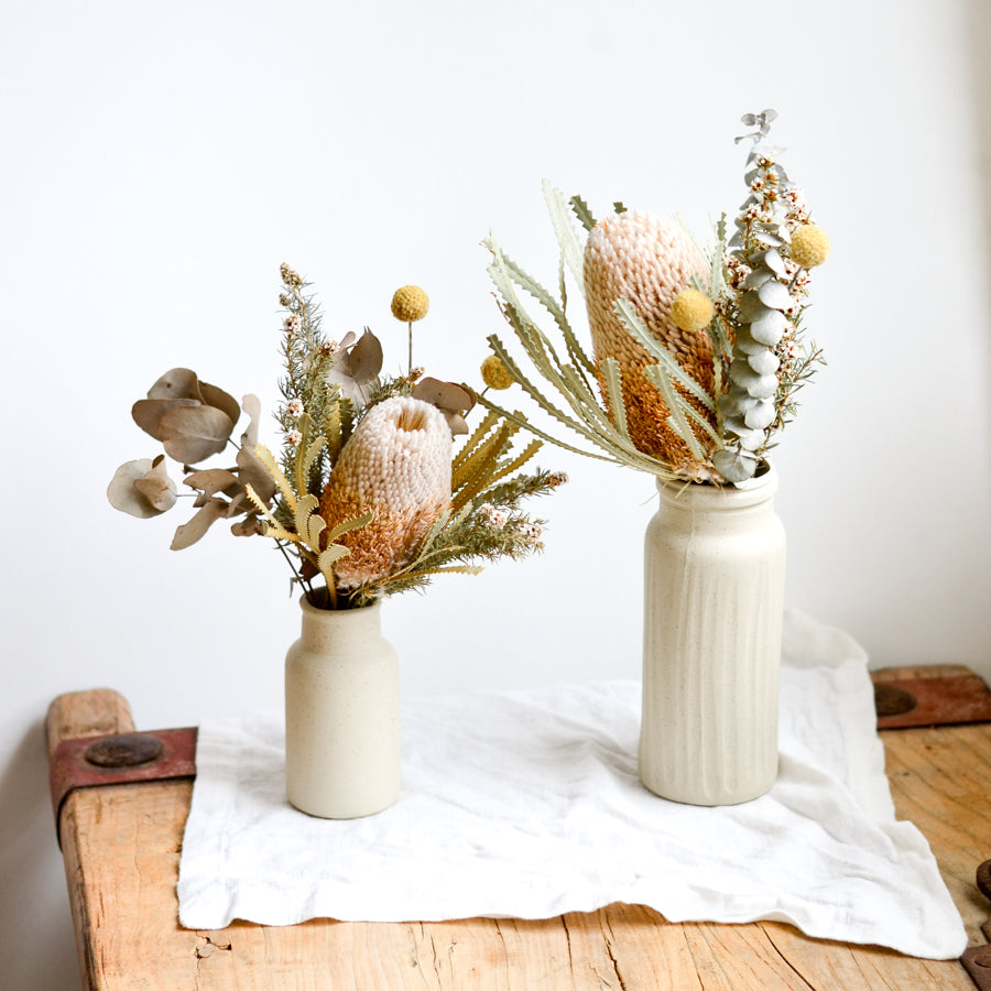 Handmade stoneware and porcelain vases, bud vases, plant pots and planters by Kim Wallace Ceramics, Noosa, Australia
